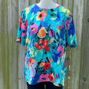 Alfred Dunner Spring&Summer TRQ. floral blouse